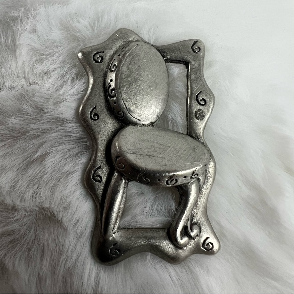 Vintage Seagull Canada Pewter Chair Brooch